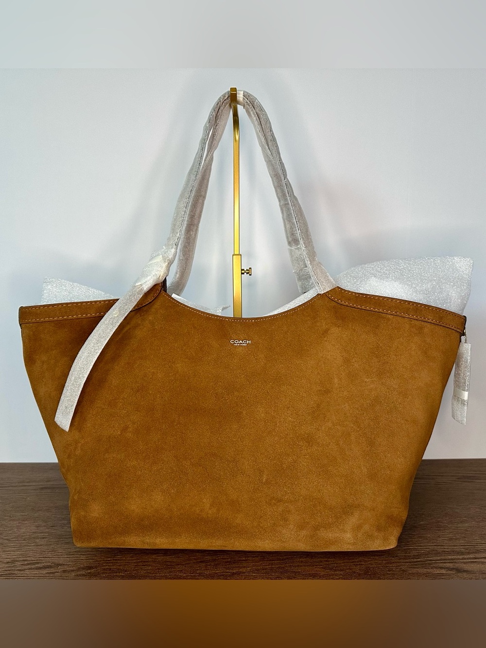 New Coach Gramercy Suede Tote Bag in Warm Brown